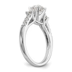 14k White Gold 1/5 carat Lab Grown Diamond VS/SI+ G+ Semi Mount Peg Set Engagement Ring