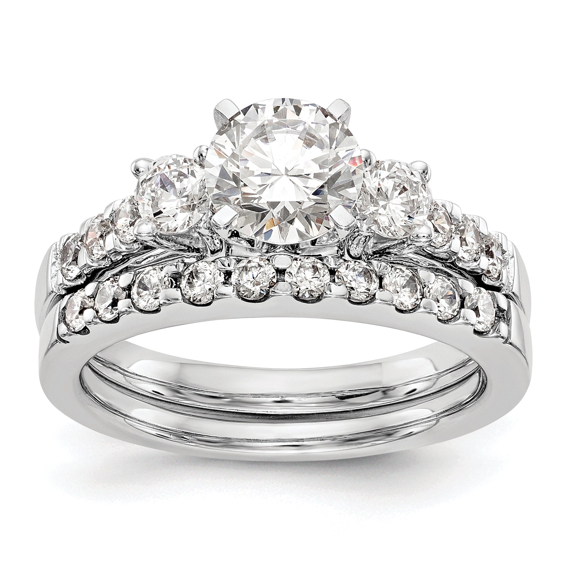 14k White Gold 1/5 carat Lab Grown Diamond VS/SI+ G+ Semi Mount Peg Set Engagement Ring