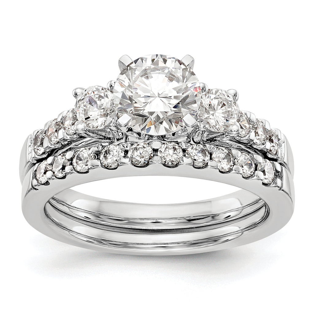 14k White Gold 1/5 carat Lab Grown Diamond VS/SI+ G+ Semi Mount Peg Set Engagement Ring