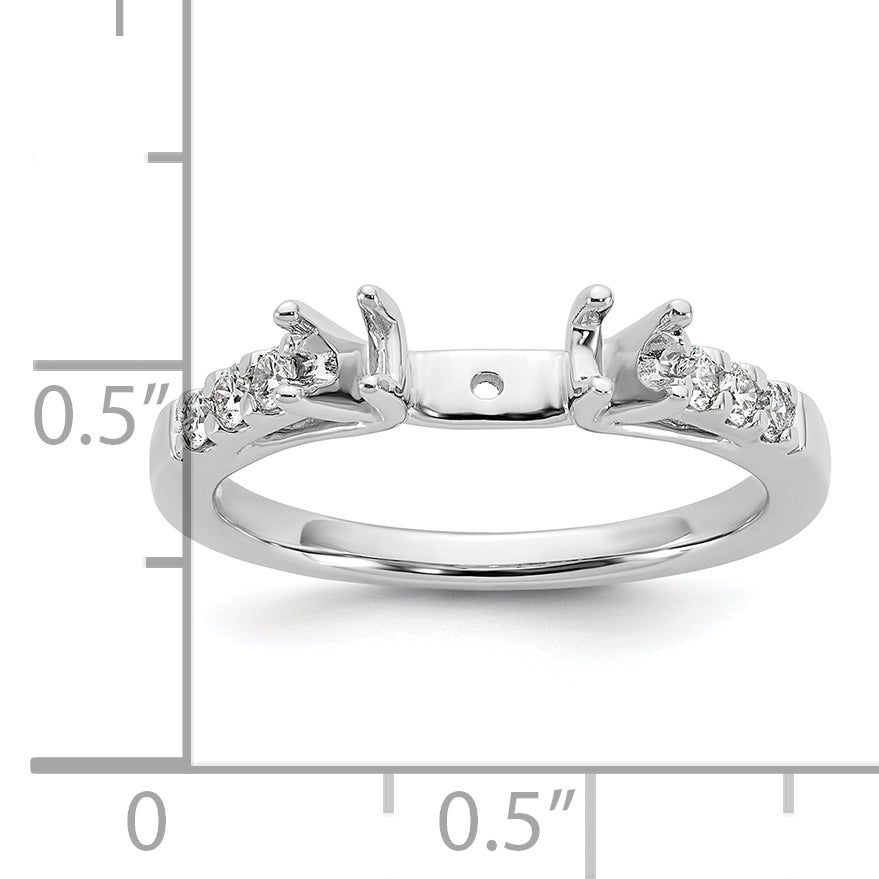 14k White Gold 1/5 carat Lab Grown Diamond VS/SI+ G+ Semi Mount Peg Set Engagement Ring