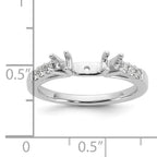 14k White Gold 1/5 carat Lab Grown Diamond VS/SI+ G+ Semi Mount Peg Set Engagement Ring
