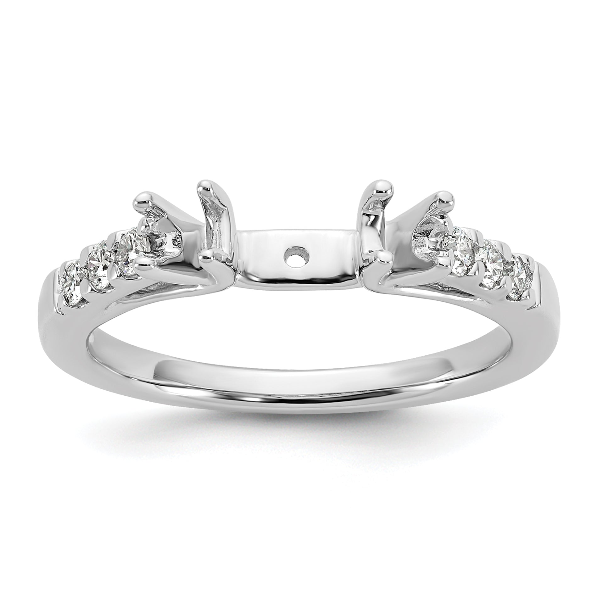 14k White Gold 1/5 carat Lab Grown Diamond VS/SI+ G+ Semi Mount Peg Set Engagement Ring Main image