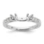 14k White Gold 1/5 carat Lab Grown Diamond VS/SI+ G+ Semi Mount Peg Set Engagement Ring