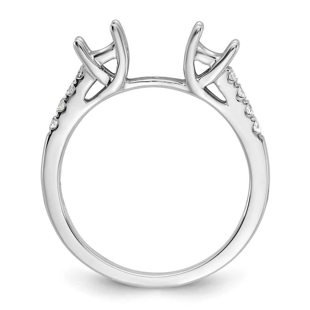 14k White Gold 1/6 carat Lab Grown Diamond VS/SI+ G+ Semi Mount Peg Set Engagement Ring