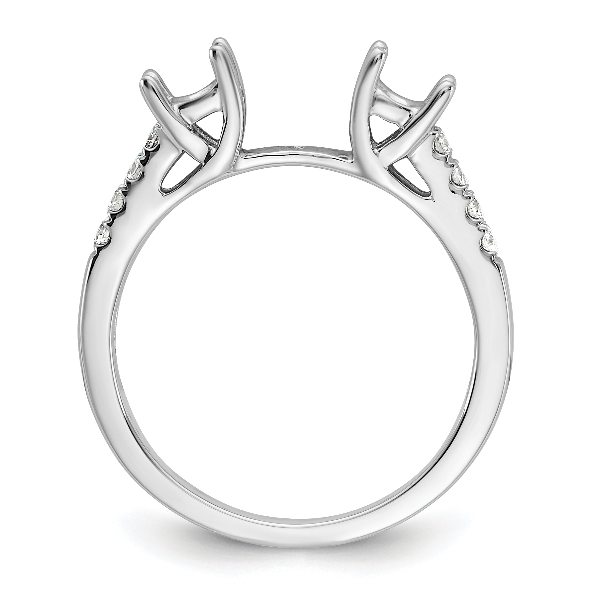 14k White Gold 1/6 carat Lab Grown Diamond VS/SI+ G+ Semi Mount Peg Set Engagement Ring