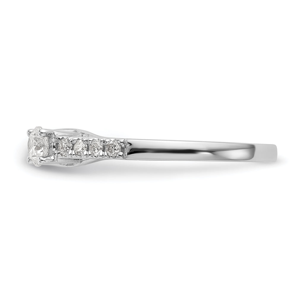14k White Gold 1/6 carat Lab Grown Diamond VS/SI+ G+ Semi Mount Peg Set Engagement Ring