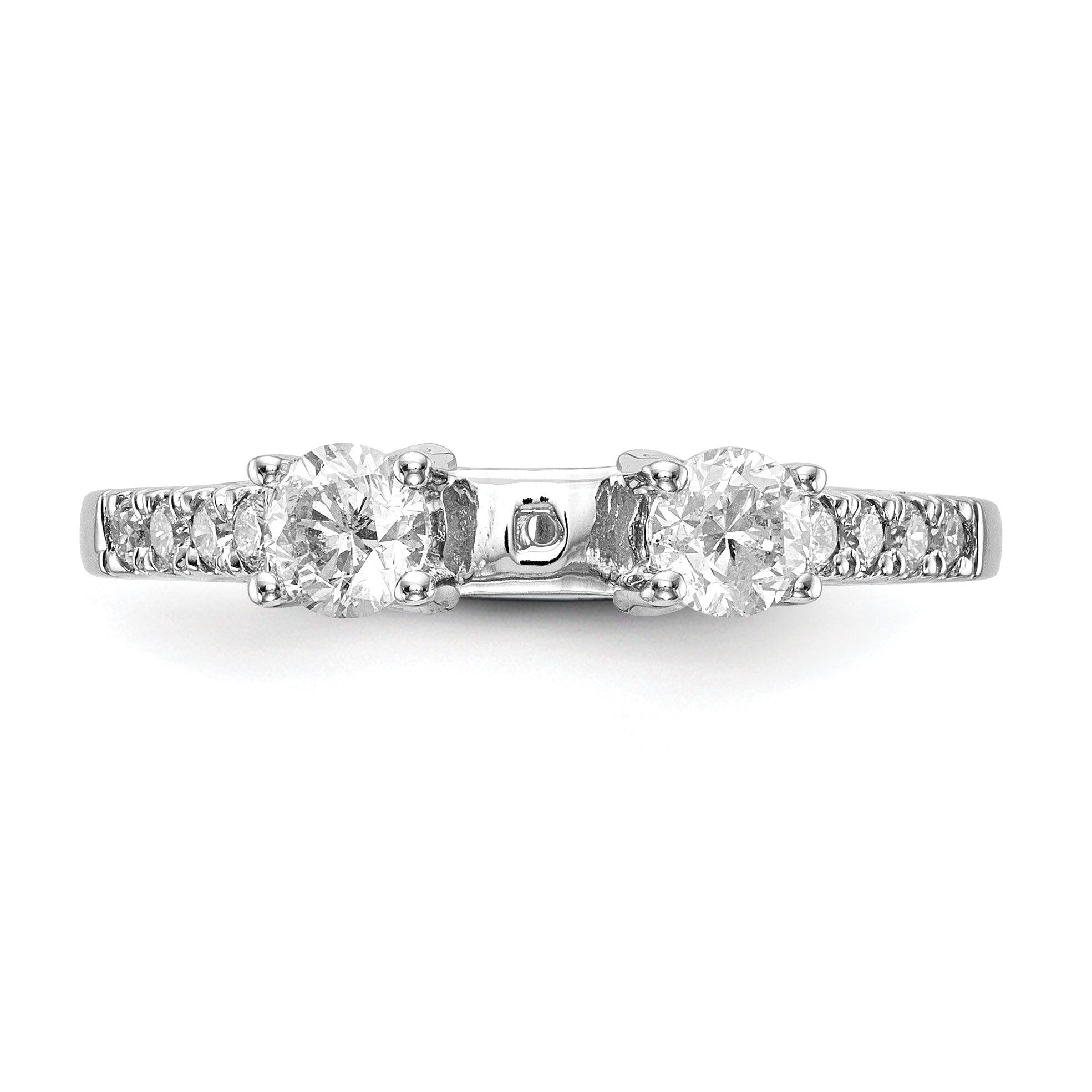 14k White Gold 1/6 carat Lab Grown Diamond VS/SI+ G+ Semi Mount Peg Set Engagement Ring