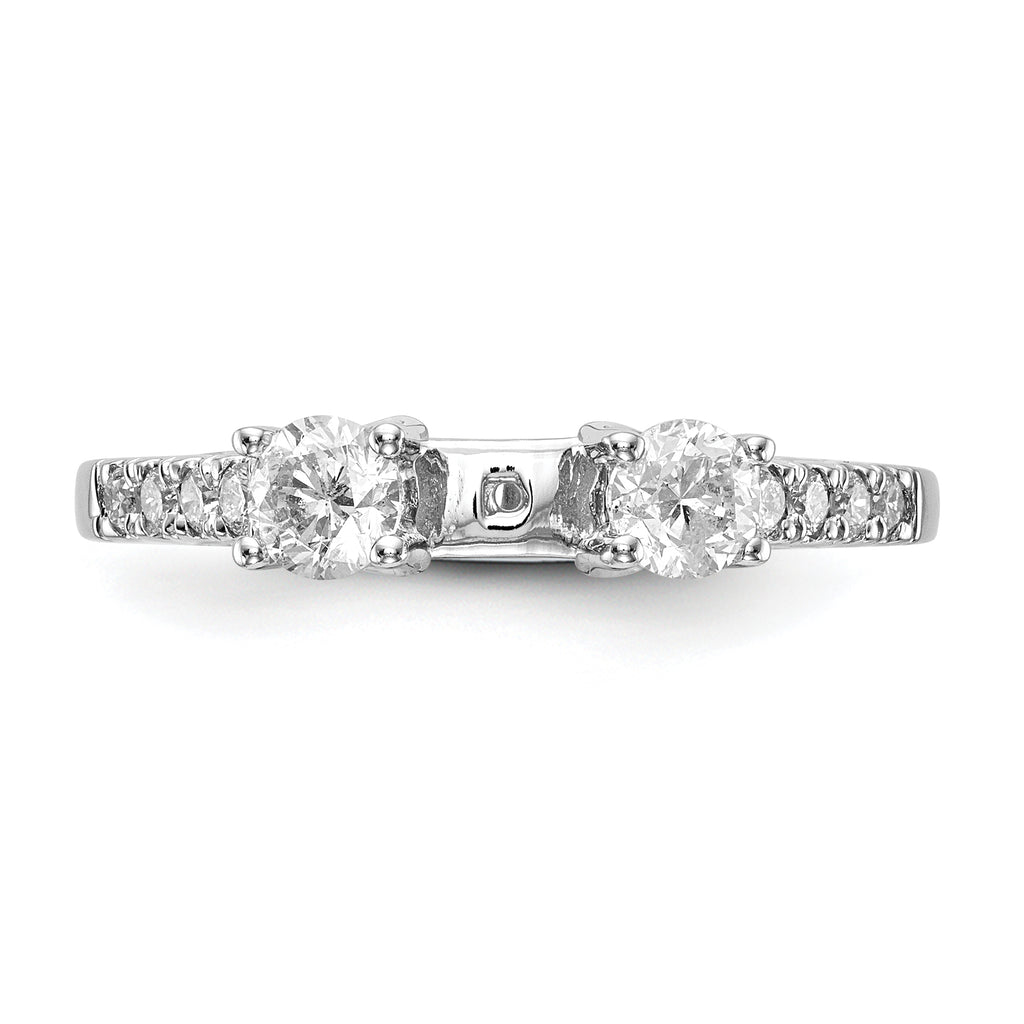 14k White Gold 1/6 carat Lab Grown Diamond VS/SI+ G+ Semi Mount Peg Set Engagement Ring