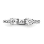14k White Gold 1/6 carat Lab Grown Diamond VS/SI+ G+ Semi Mount Peg Set Engagement Ring