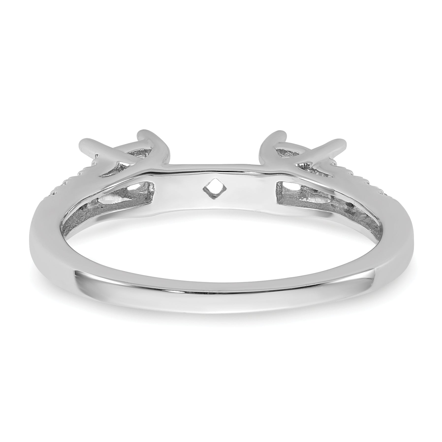 14k White Gold 1/6 carat Lab Grown Diamond VS/SI+ G+ Semi Mount Peg Set Engagement Ring