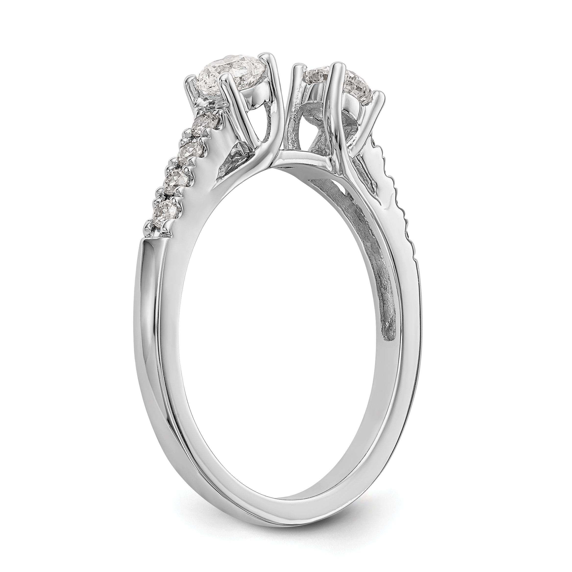 14k White Gold 1/6 carat Lab Grown Diamond VS/SI+ G+ Semi Mount Peg Set Engagement Ring