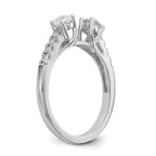 14k White Gold 1/6 carat Lab Grown Diamond VS/SI+ G+ Semi Mount Peg Set Engagement Ring
