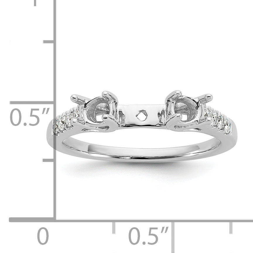 14k White Gold 1/6 carat Lab Grown Diamond VS/SI+ G+ Semi Mount Peg Set Engagement Ring