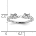 14k White Gold 1/6 carat Lab Grown Diamond VS/SI+ G+ Semi Mount Peg Set Engagement Ring