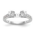 14k White Gold 1/6 carat Lab Grown Diamond VS/SI+ G+ Semi Mount Peg Set Engagement Ring