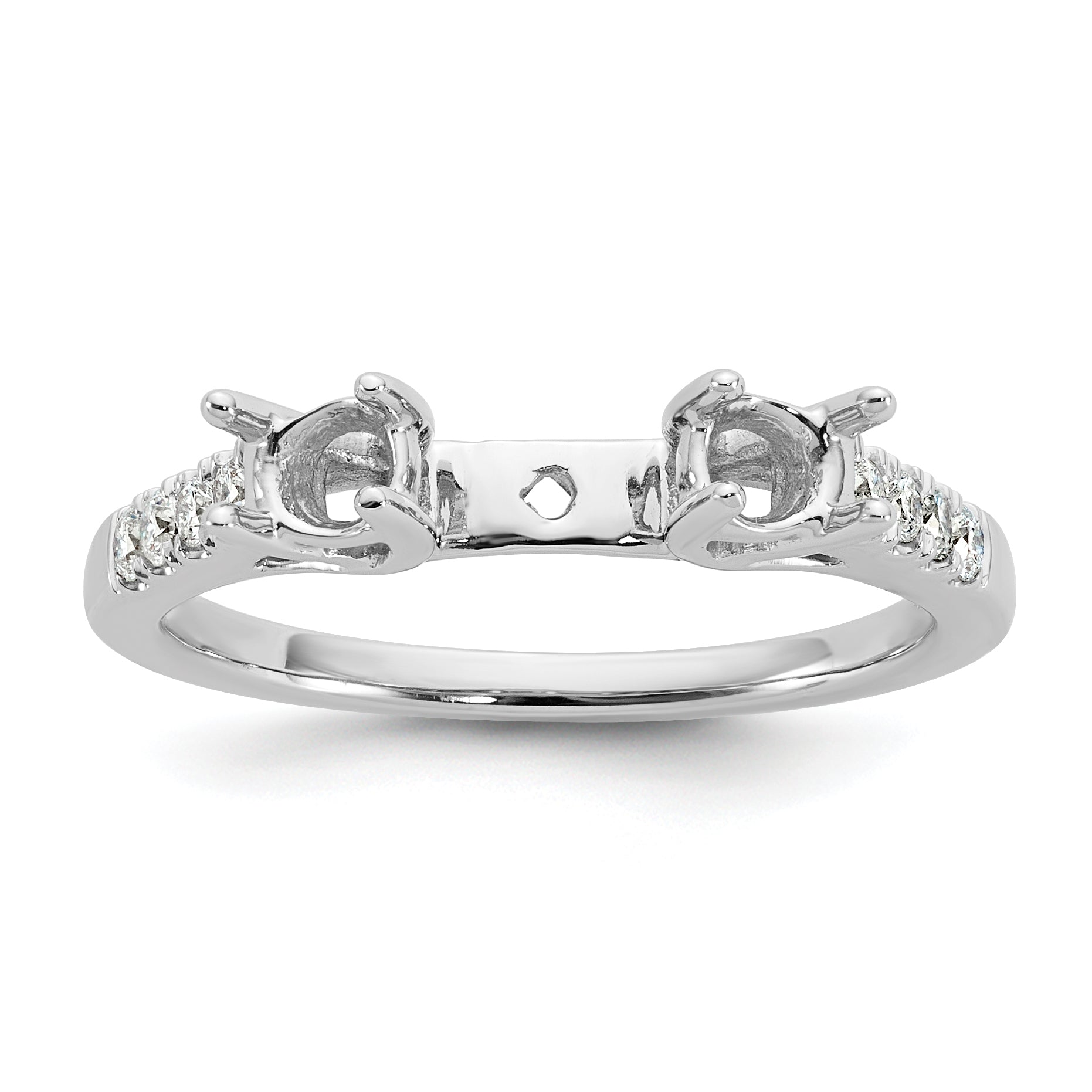 14k White Gold 1/6 carat Lab Grown Diamond VS/SI+ G+ Semi Mount Peg Set Engagement Ring Main image