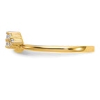 14k 1/8 carat Lab Grown Diamond VS/SI+ G+ Complete Ring Wrap