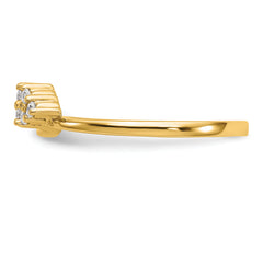 14k 1/8 carat Lab Grown Diamond VS/SI+ G+ Complete Ring Wrap