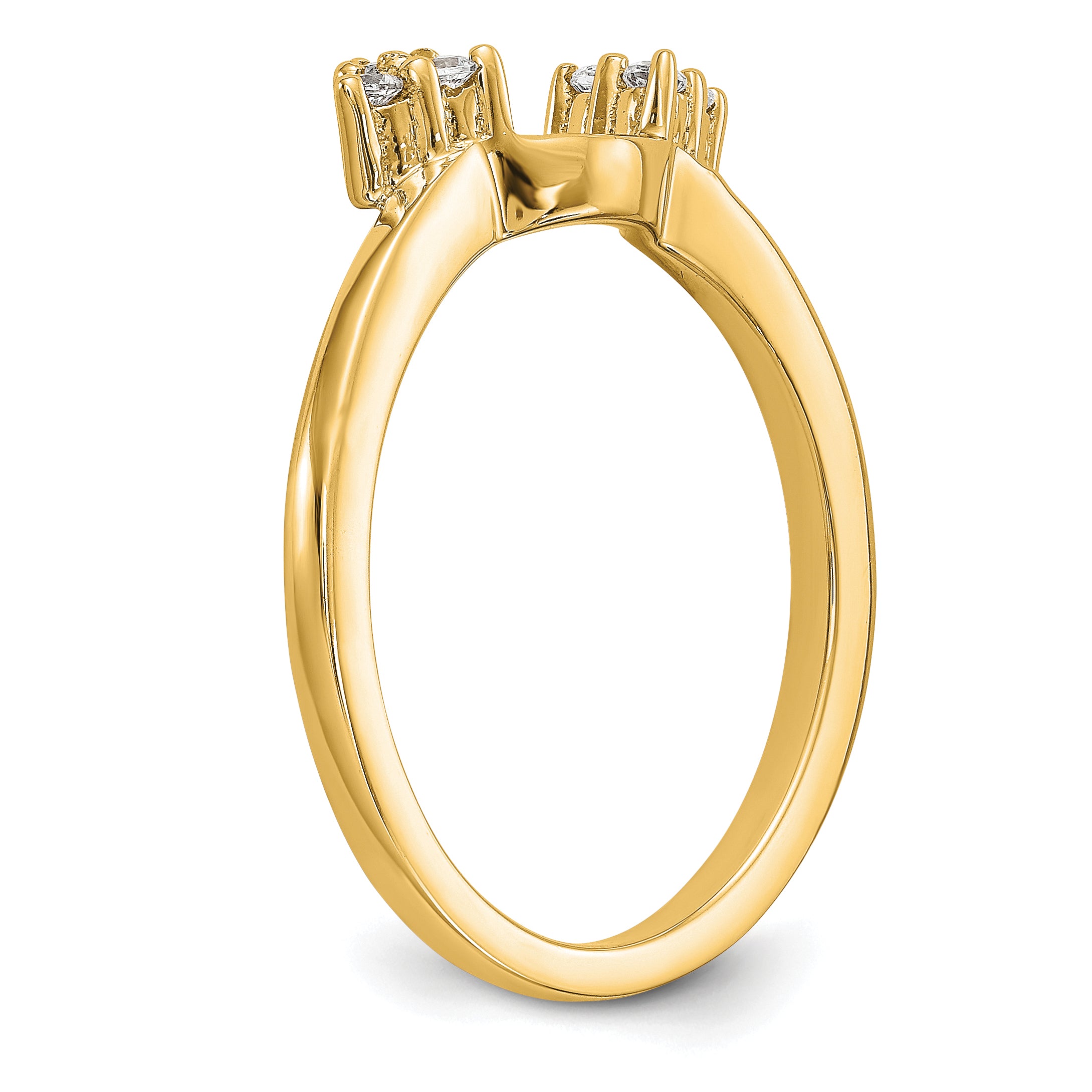 14k 1/8 carat Lab Grown Diamond VS/SI+ G+ Complete Ring Wrap