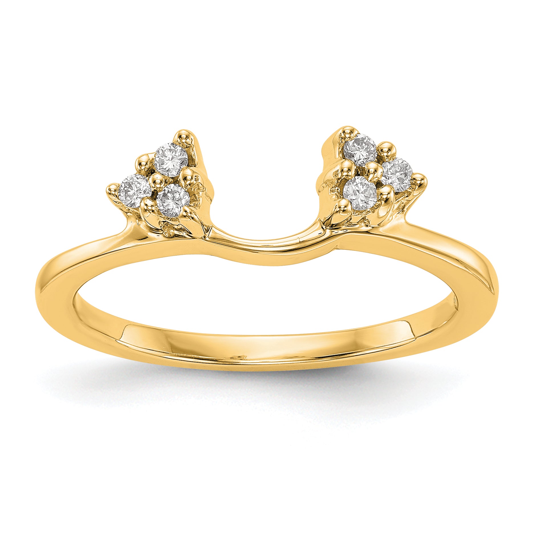 14k 1/8 carat Lab Grown Diamond VS/SI+ G+ Complete Ring Wrap