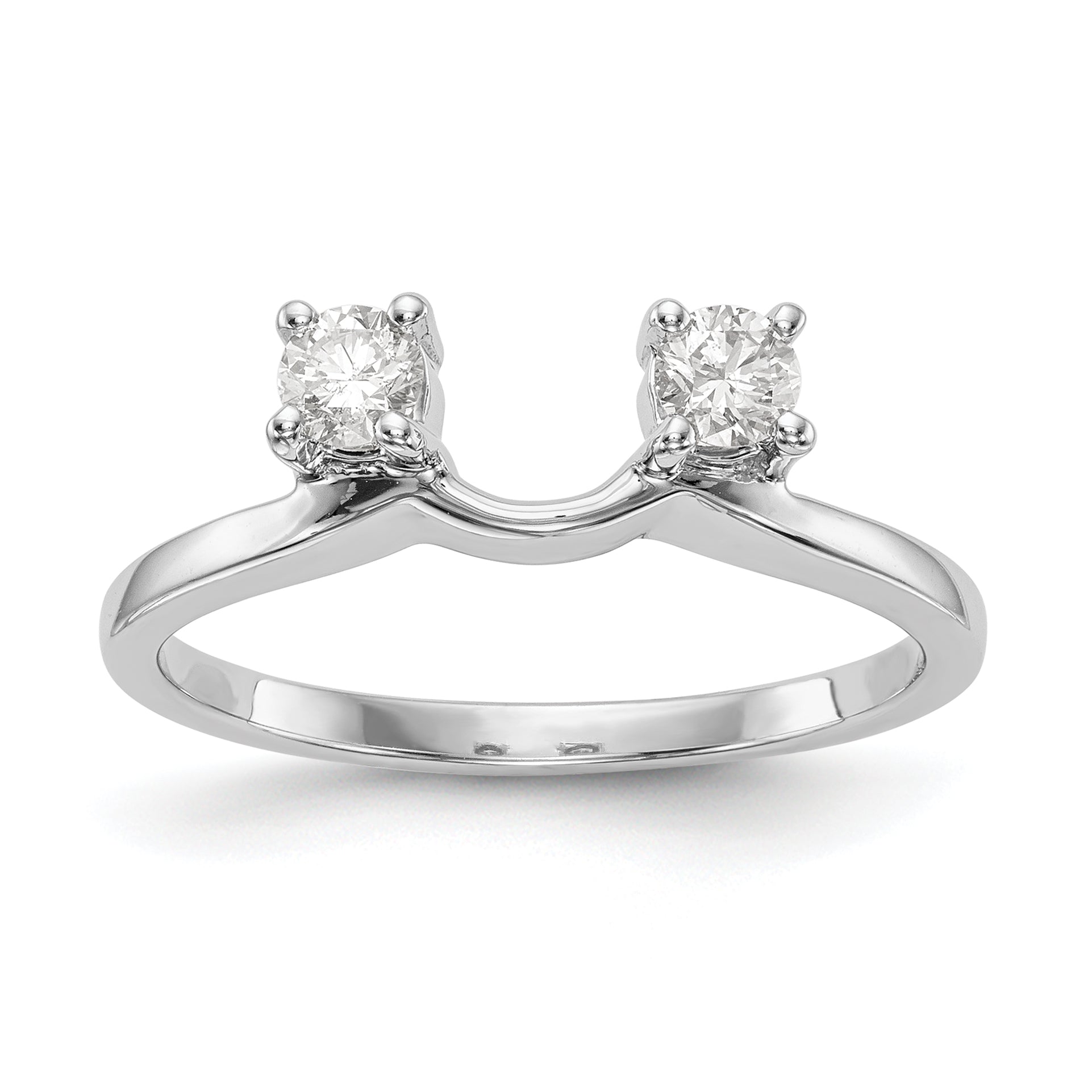 14k White Gold 1/4 carat Lab Grown Diamond VS/SI+ G+ Complete Ring Wrap