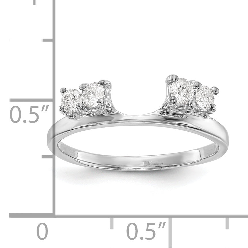 14k White Gold 1/3 carat Lab Grown Diamond VS/SI+ G+ Complete Ring Wrap