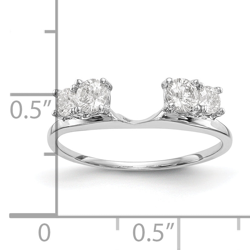 14k White Gold 1/2 carat Lab Grown Diamond VS/SI+ G+ Complete Ring Wrap