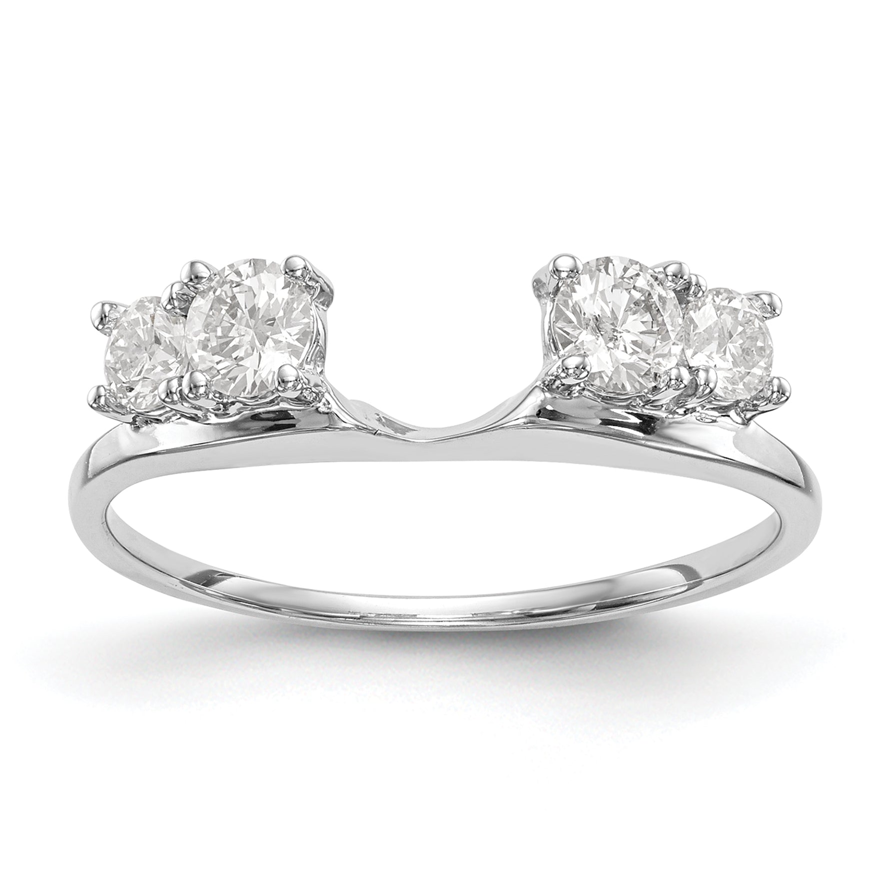 14k White Gold 1/2 carat Lab Grown Diamond VS/SI+ G+ Complete Ring Wrap