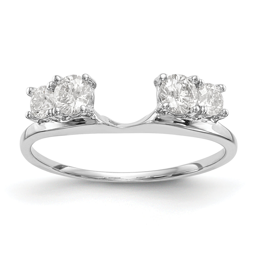 14k White Gold 1/2 carat Lab Grown Diamond VS/SI+ G+ Complete Ring Wrap