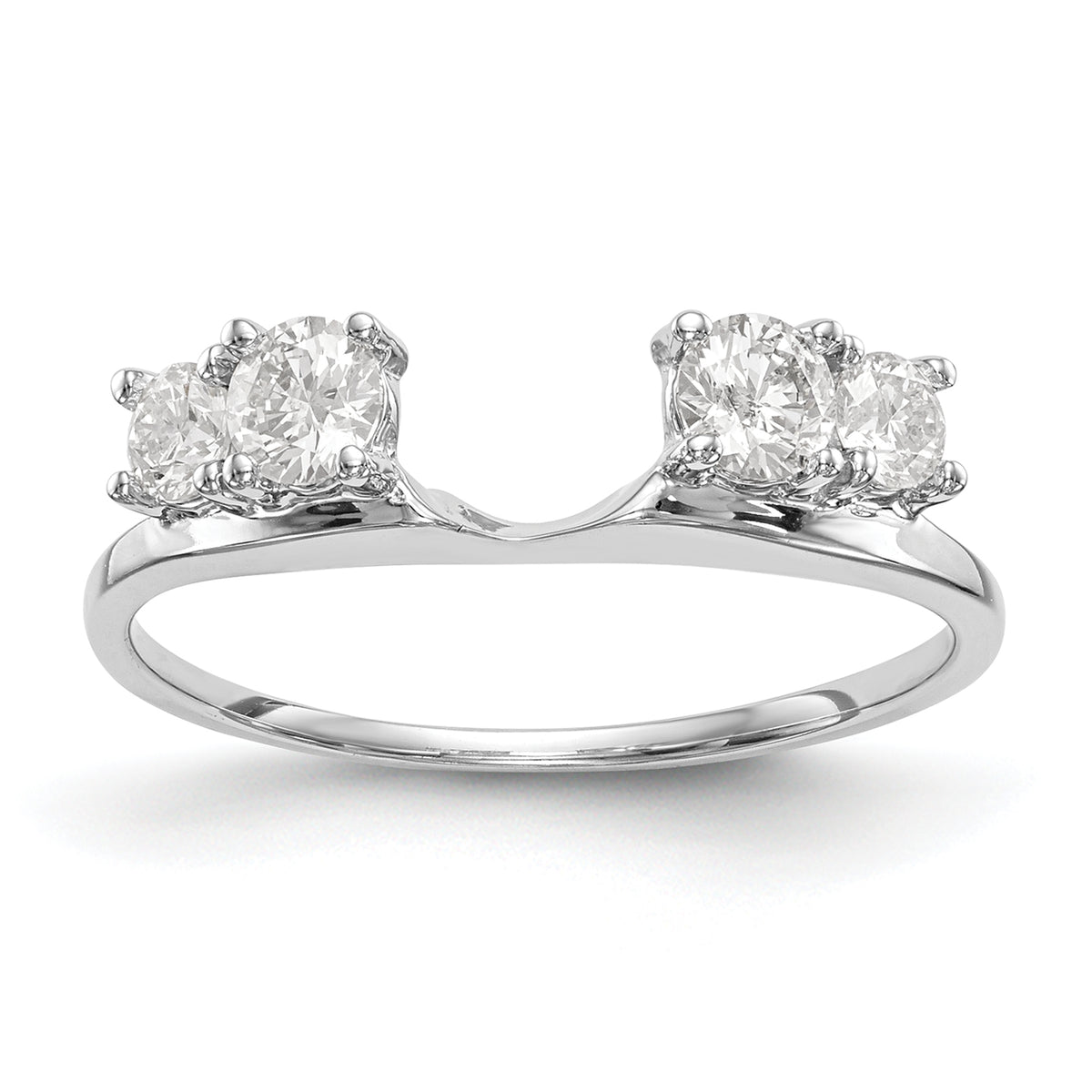 14k White Gold 1/2 carat Lab Grown Diamond VS/SI+ G+ Complete Ring Wrap