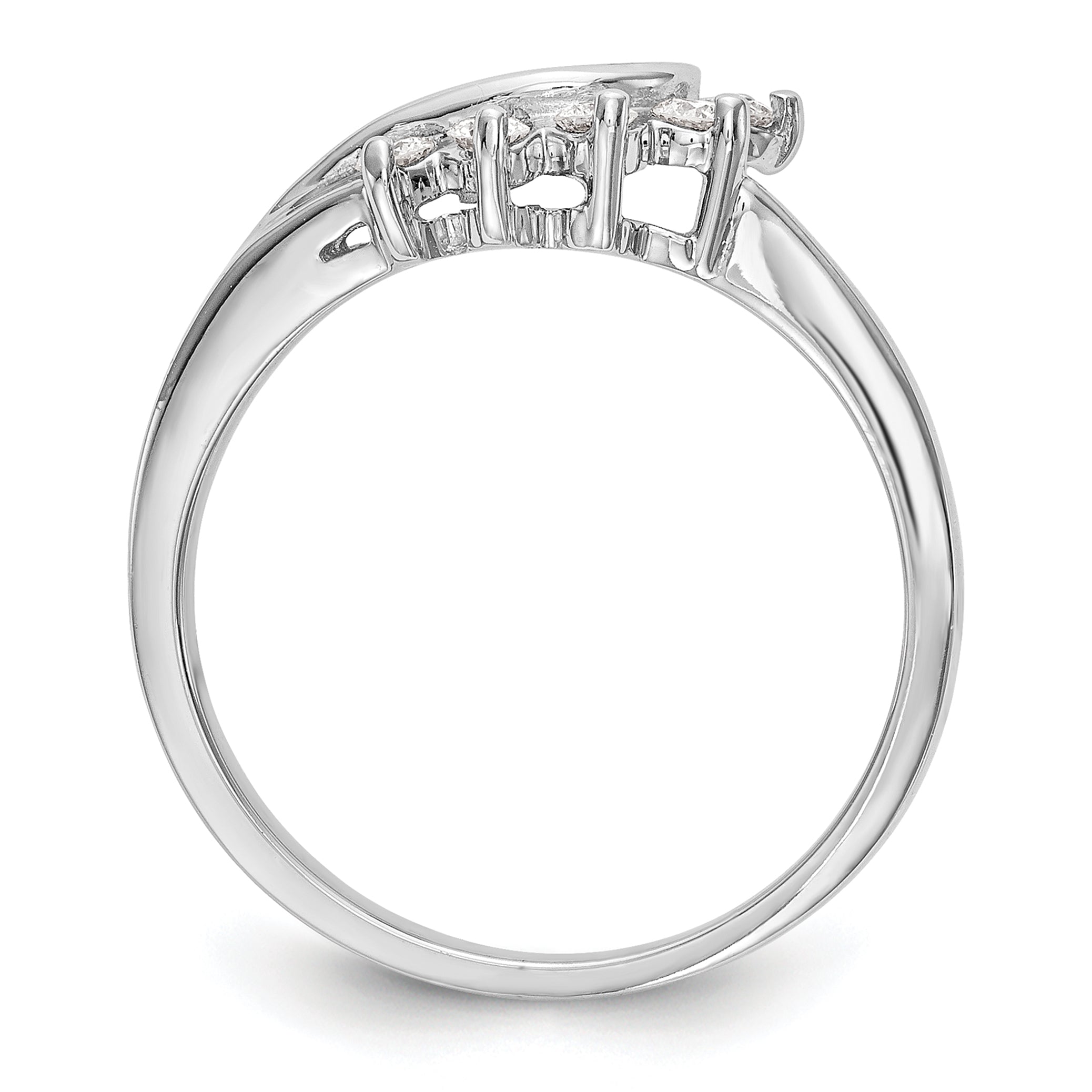14k White Gold 1/6 carat Lab Grown Diamond VS/SI+ G+ Complete Ring Wrap Secondary image