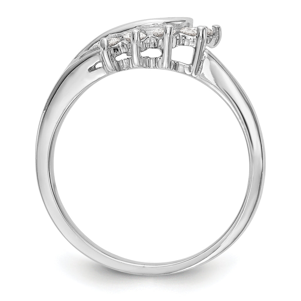 14k White Gold 1/6 carat Lab Grown Diamond VS/SI+ G+ Complete Ring Wrap