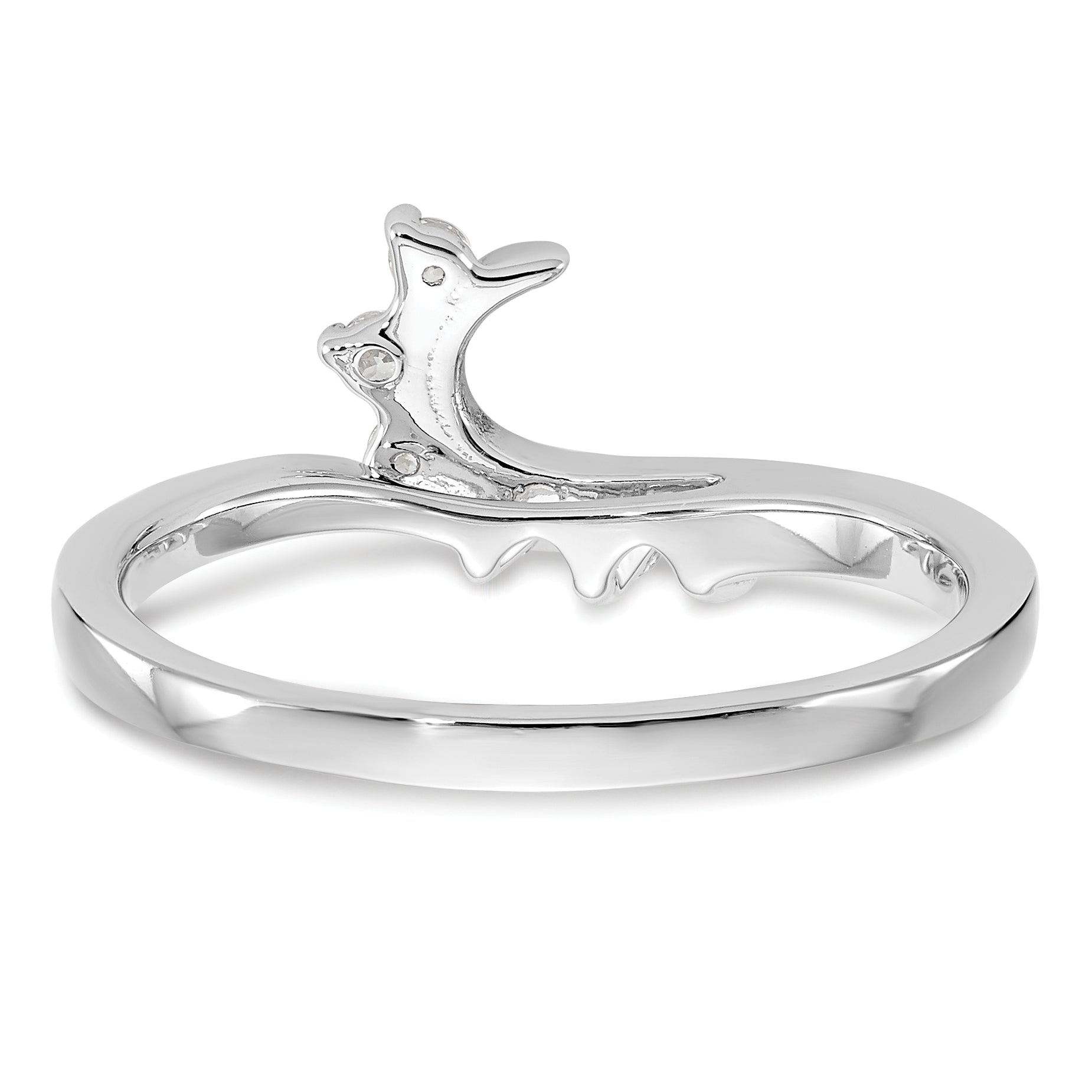 14k White Gold 1/6 carat Lab Grown Diamond VS/SI+ G+ Complete Ring Wrap