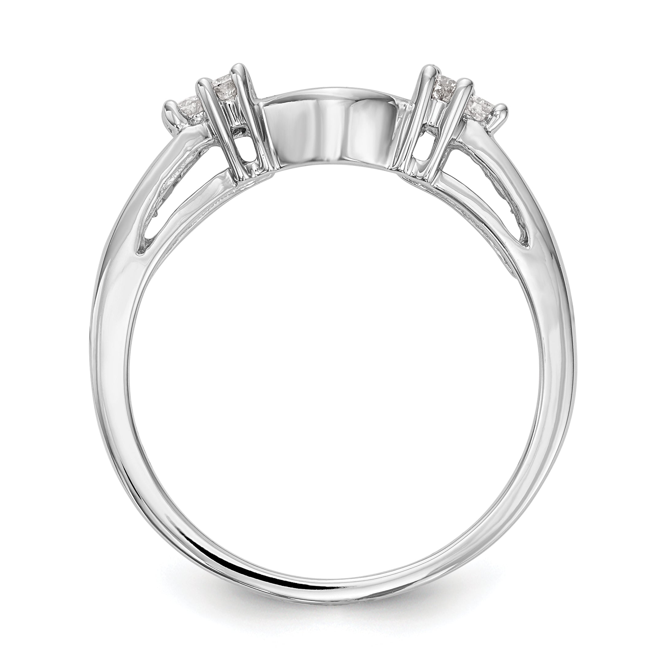 14k White Gold 1/4 carat Lab Grown Diamond VS/SI+ G+ Complete Ring Wrap
