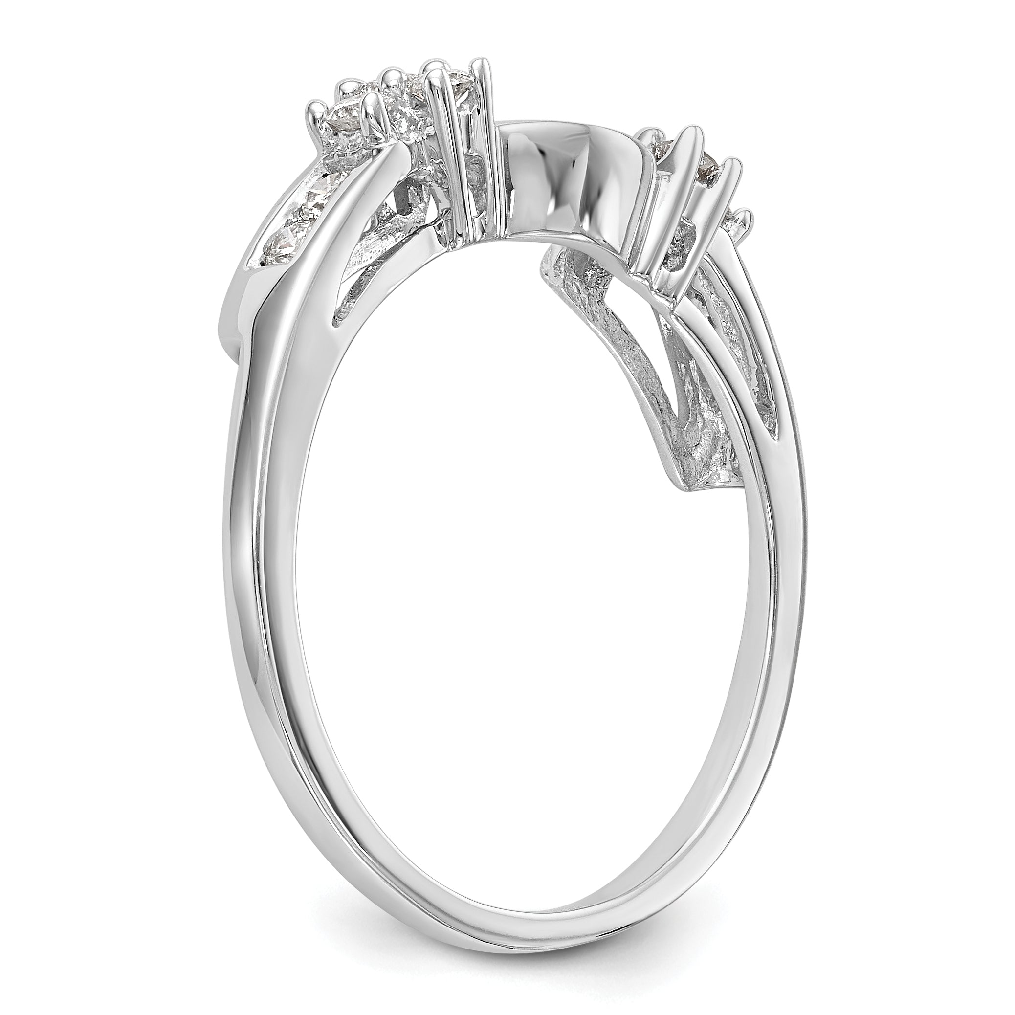 14k White Gold 1/4 carat Lab Grown Diamond VS/SI+ G+ Complete Ring Wrap