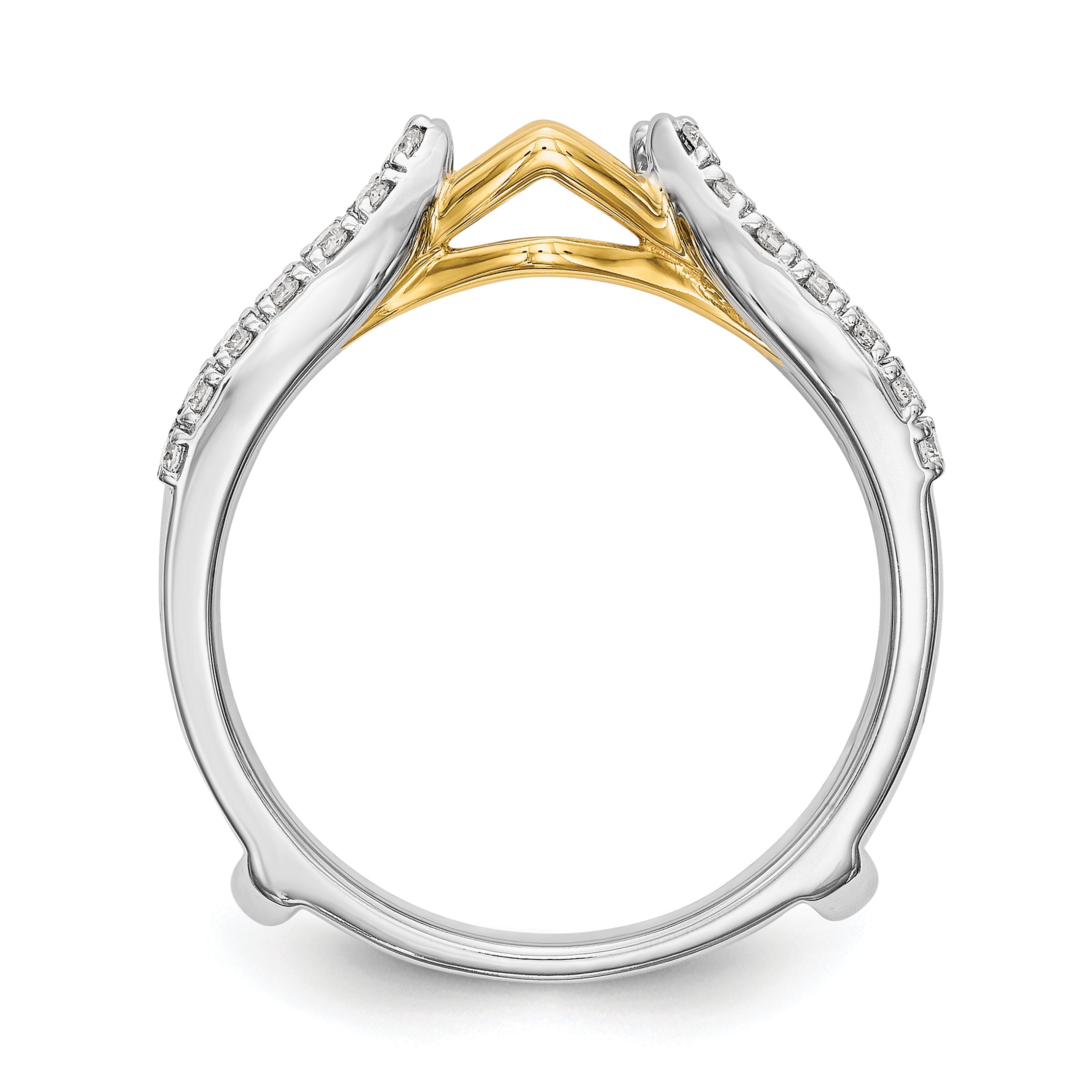 14k Two-tone 1/4 carat Lab Grown Diamond VS/SI+ G+ Complete Ring Guard