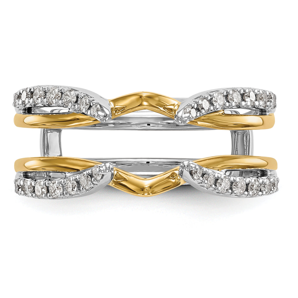 14k Two-tone 1/4 carat Lab Grown Diamond VS/SI+ G+ Complete Ring Guard