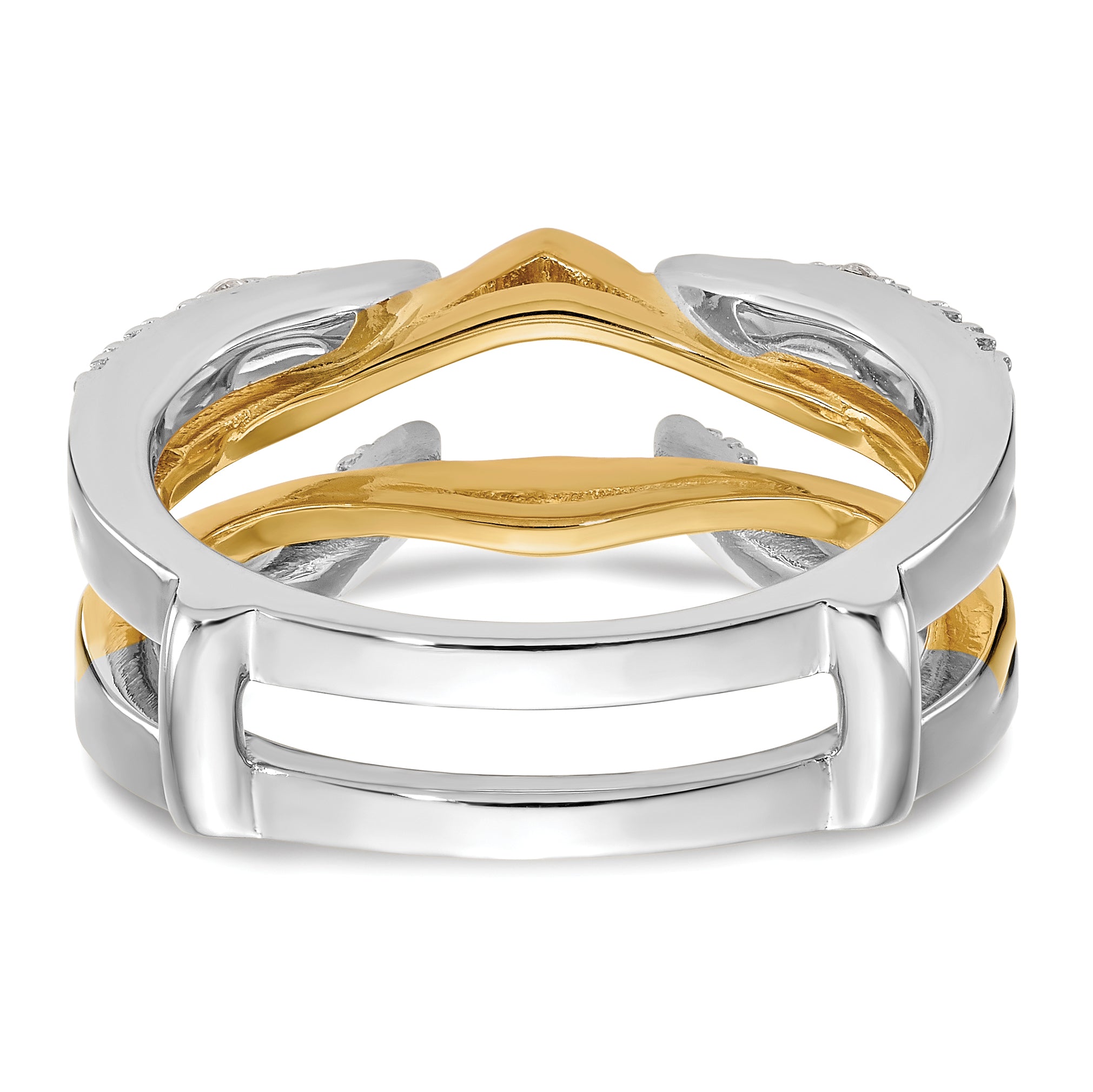 14k Two-tone 1/4 carat Lab Grown Diamond VS/SI+ G+ Complete Ring Guard