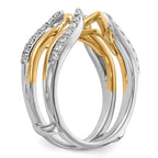 14k Two-tone 1/4 carat Lab Grown Diamond VS/SI+ G+ Complete Ring Guard
