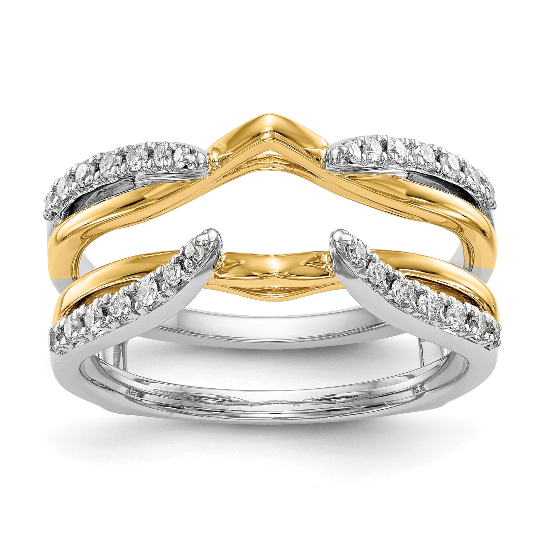 14k Two-tone 1/4 carat Lab Grown Diamond VS/SI+ G+ Complete Ring Guard Main image