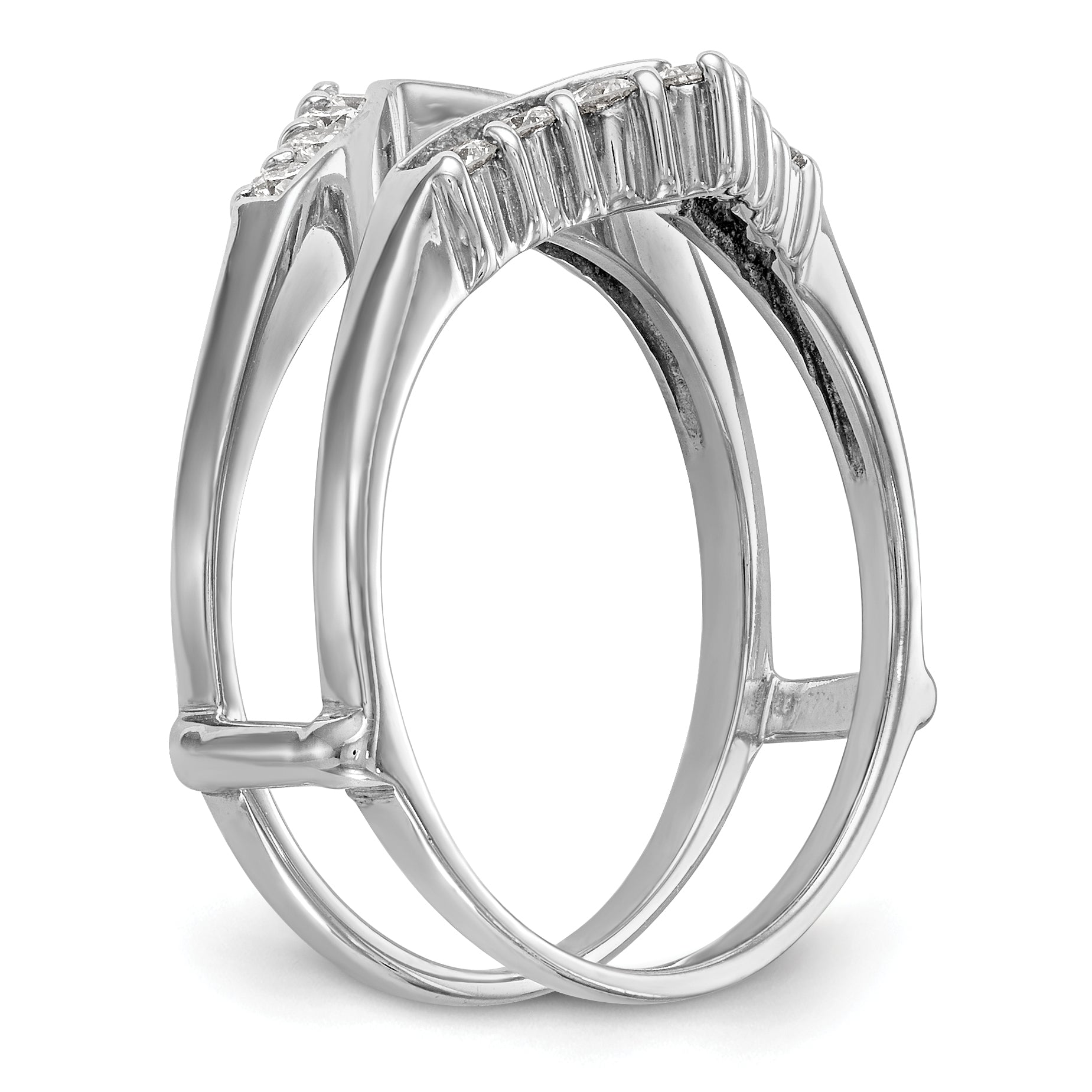 14k White Gold 1/3 carat Lab Grown Diamond VS/SI+ G+ Complete Ring Guard