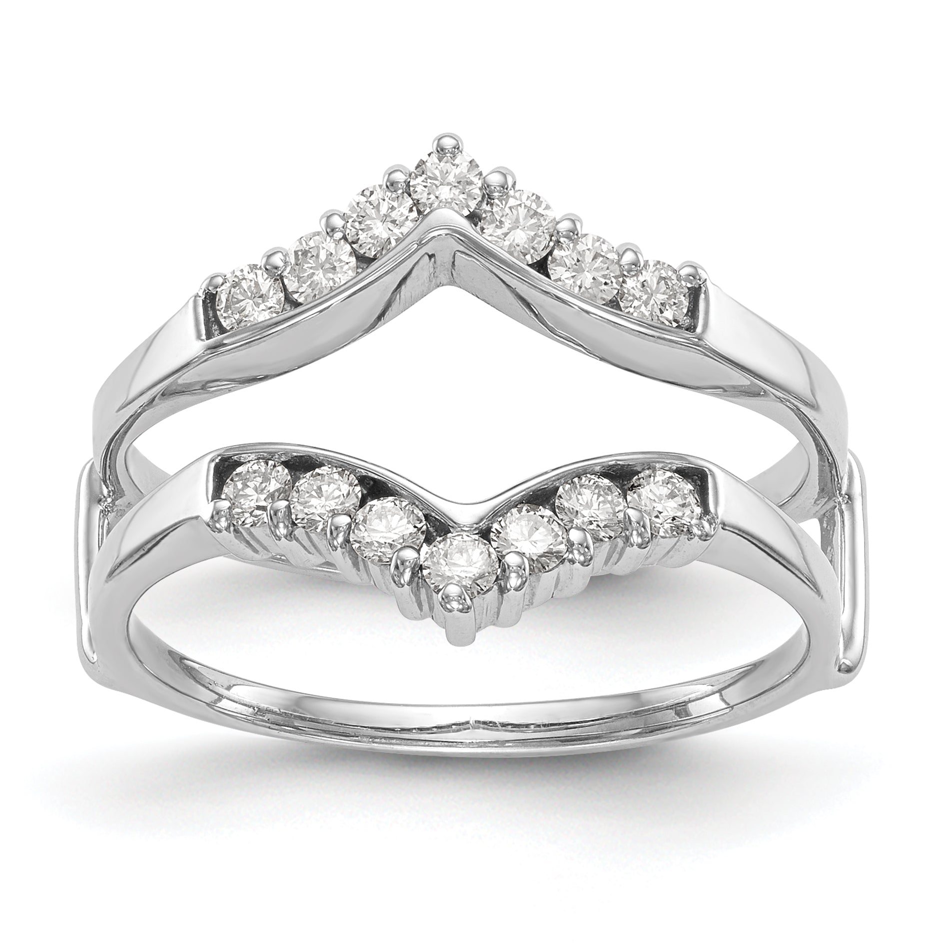 14k White Gold 1/3 carat Lab Grown Diamond VS/SI+ G+ Complete Ring Guard