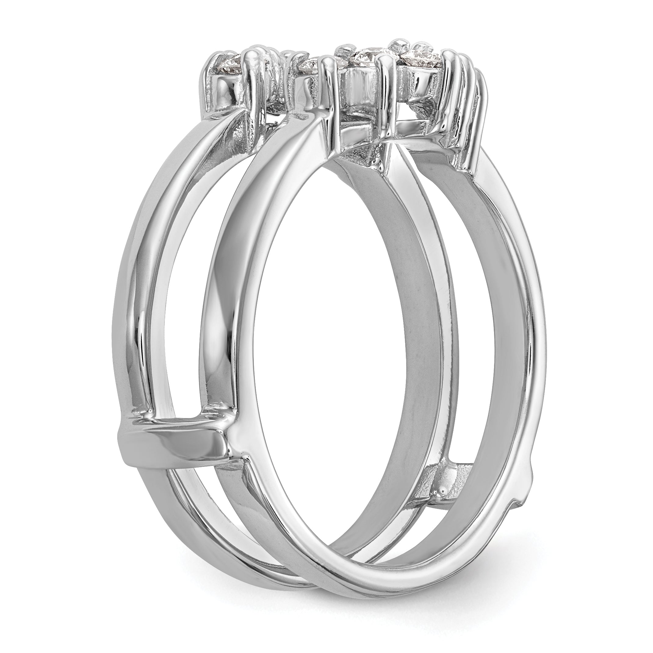 14k White Gold 1/3 carat Lab Grown Diamond VS/SI+ G+ Complete Ring Guard