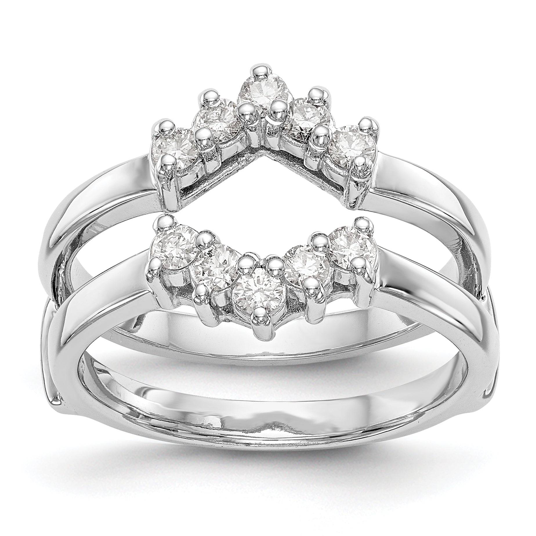 14k White Gold 1/3 carat Lab Grown Diamond VS/SI+ G+ Complete Ring Guard