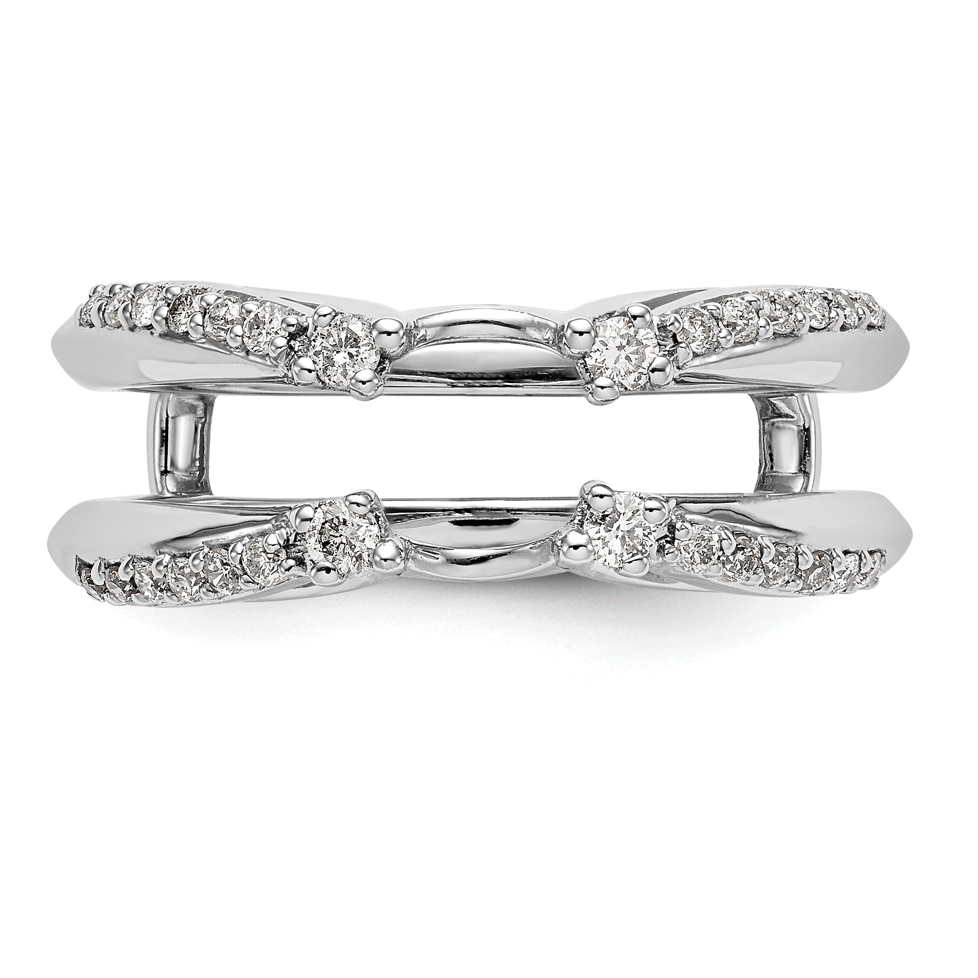 14k White Gold 1/4 carat Lab Grown Diamond VS/SI+ G+ Complete Ring Guard