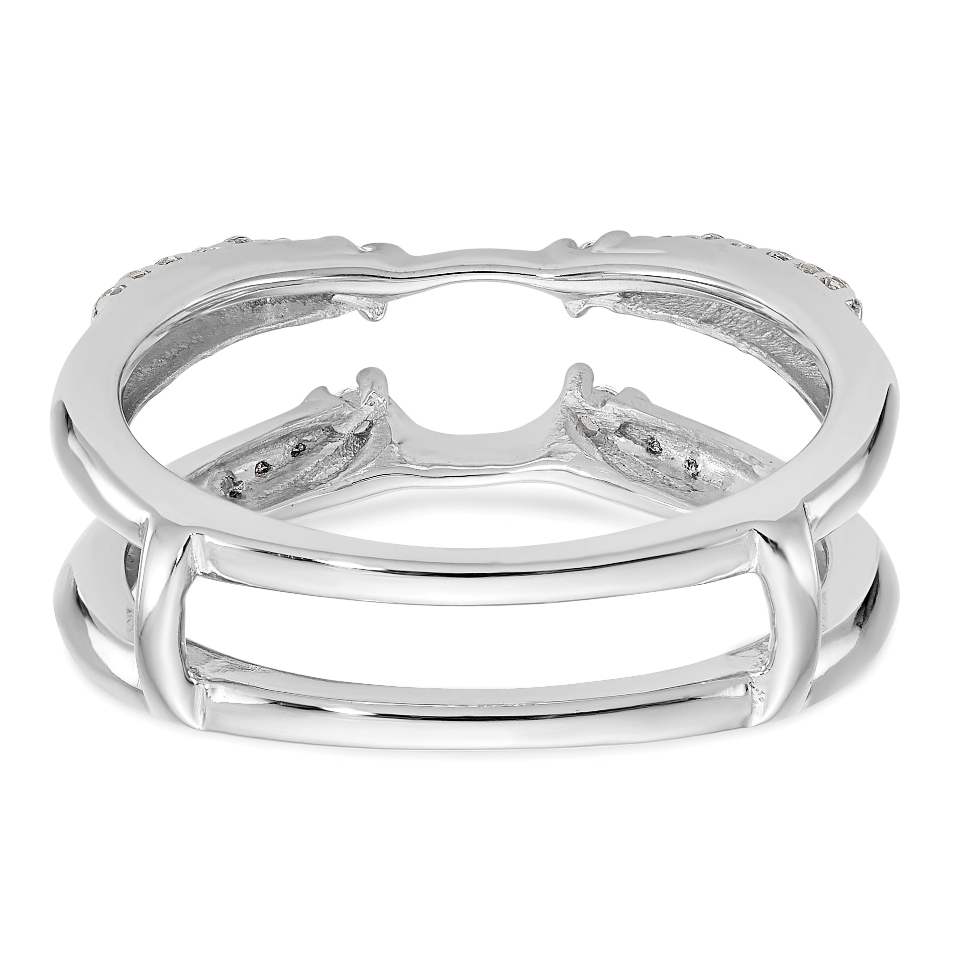 14k White Gold 1/4 carat Lab Grown Diamond VS/SI+ G+ Complete Ring Guard