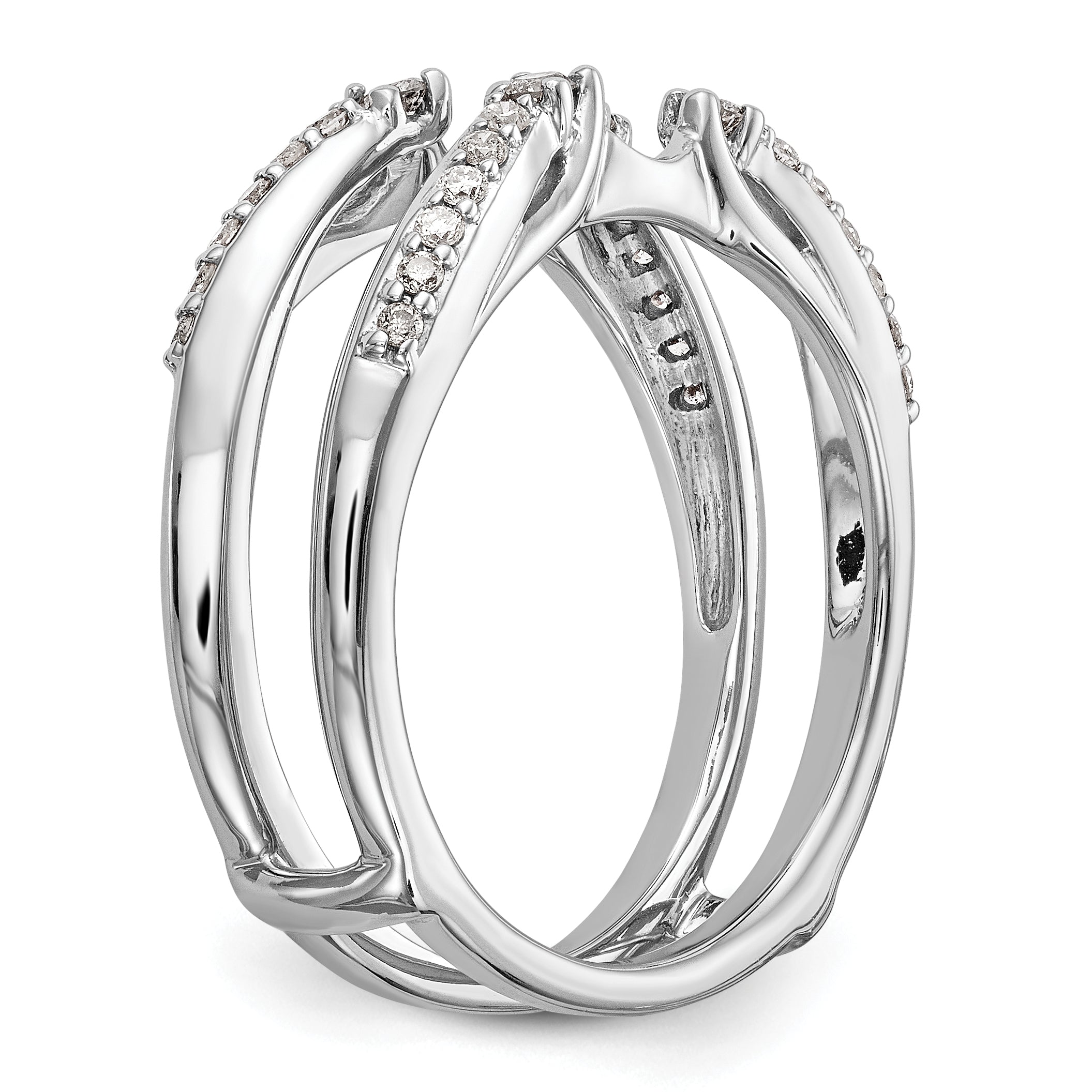 14k White Gold 1/4 carat Lab Grown Diamond VS/SI+ G+ Complete Ring Guard