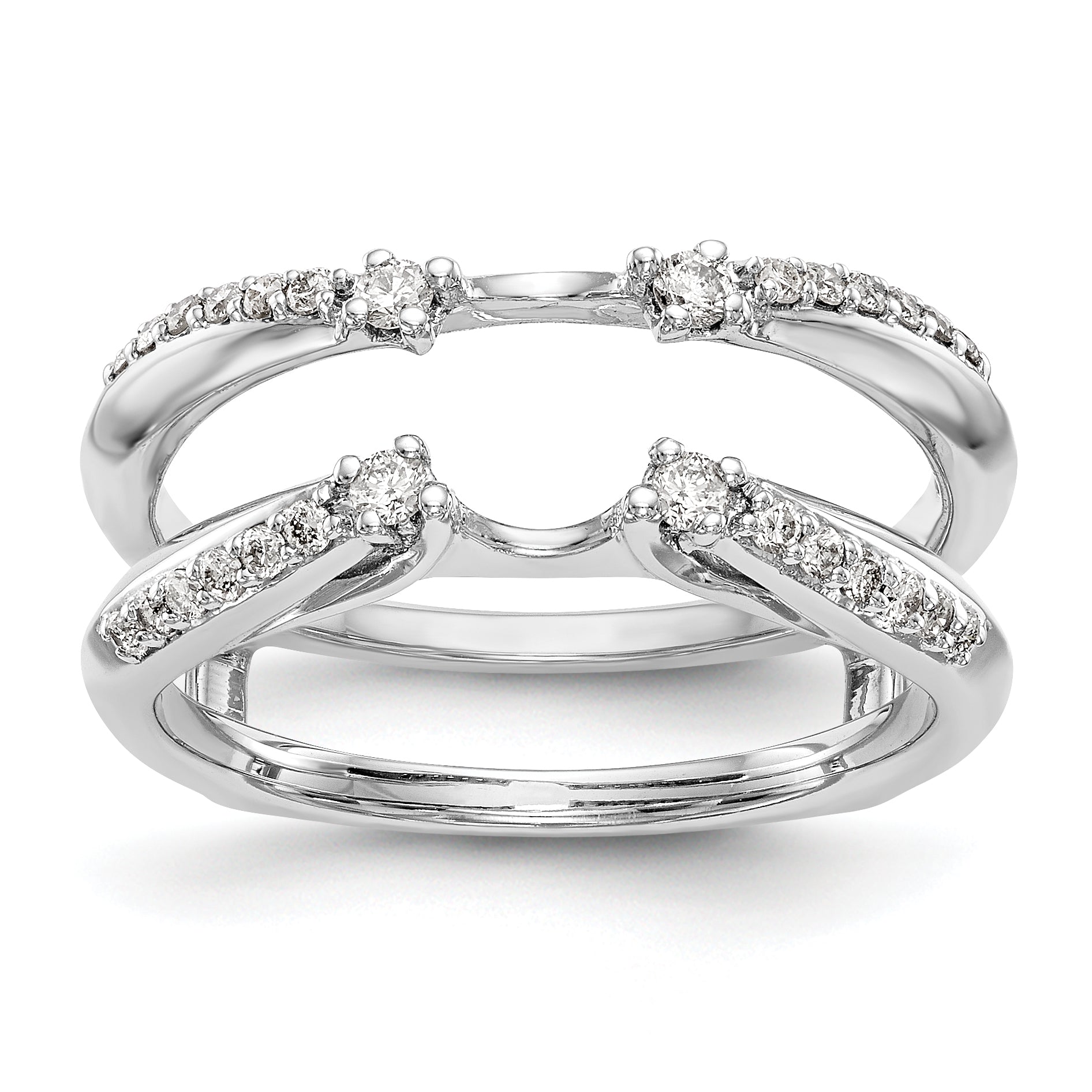 14k White Gold 1/4 carat Lab Grown Diamond VS/SI+ G+ Complete Ring Guard
