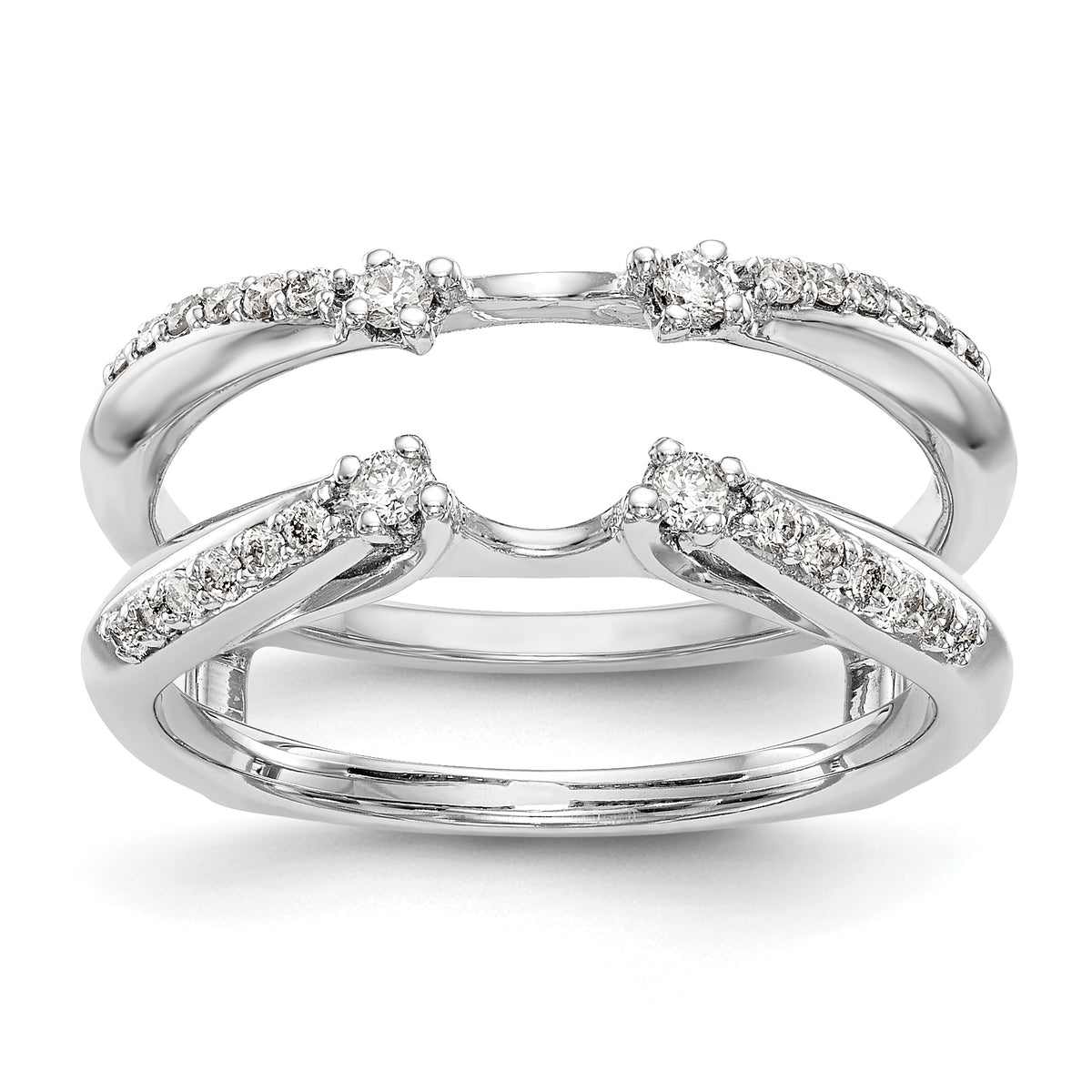 14k White Gold 1/4 carat Lab Grown Diamond VS/SI+ G+ Complete Ring Guard