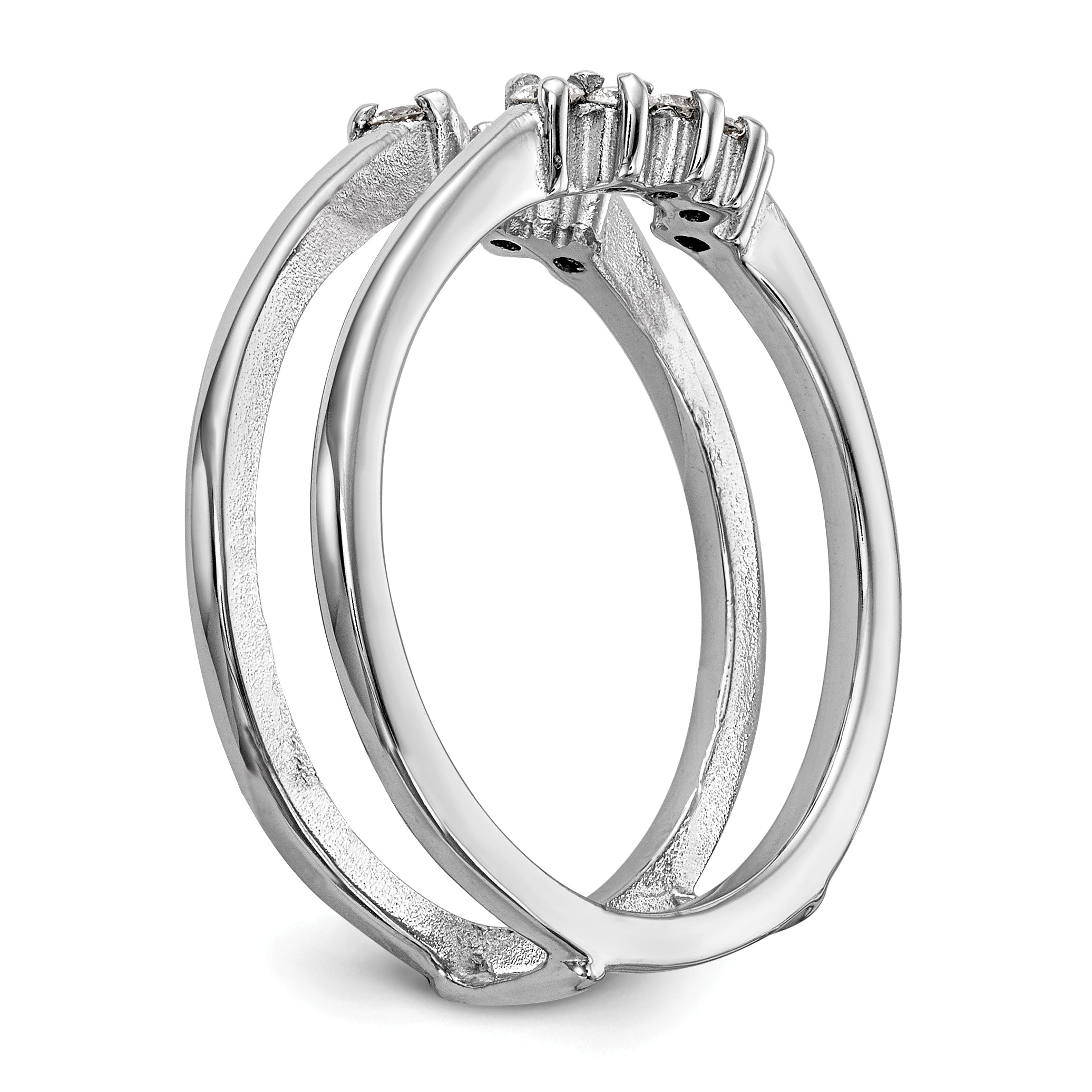 14k White Gold 1/5 carat Lab Grown Diamond VS/SI+ G+ Complete Ring Guard